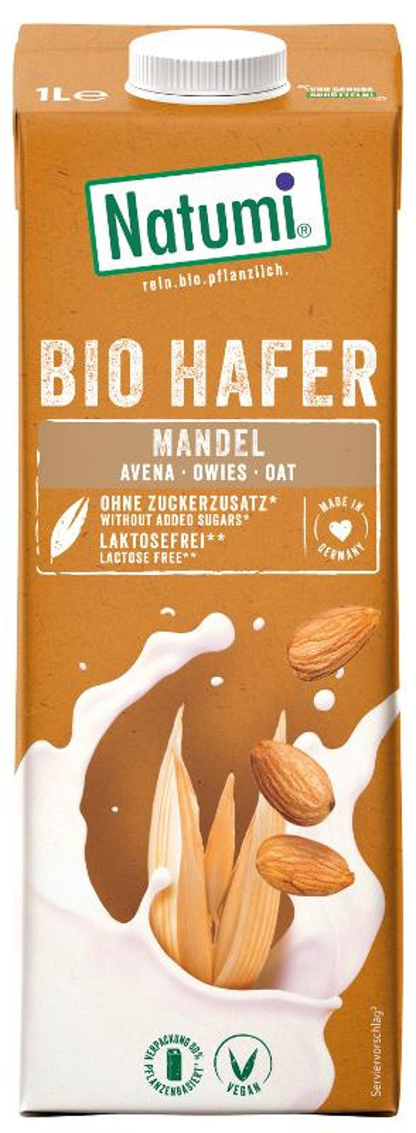 Produktfoto zu Hafer Mandel Natural 1l Natumi