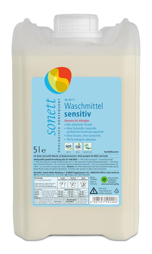 Produktfoto zu Waschmittel flüssig Sensitiv 5 Liter Sonett
