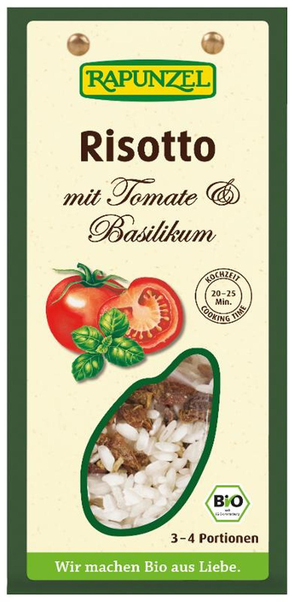 Produktfoto zu Risotto mit Tomaten und Basilikum 250g Rapunzel