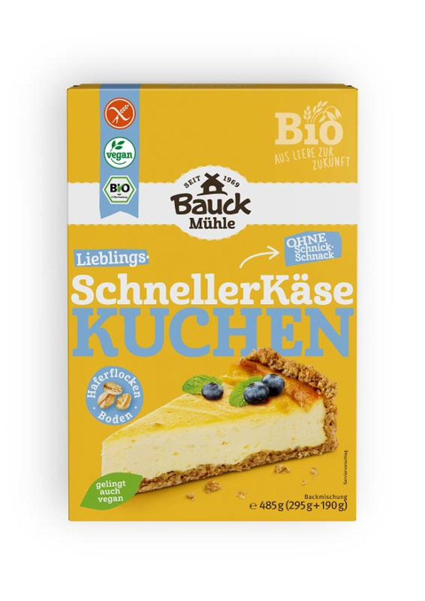 Produktfoto zu Käsekuchen Backmischung 485g Bauck Mühle