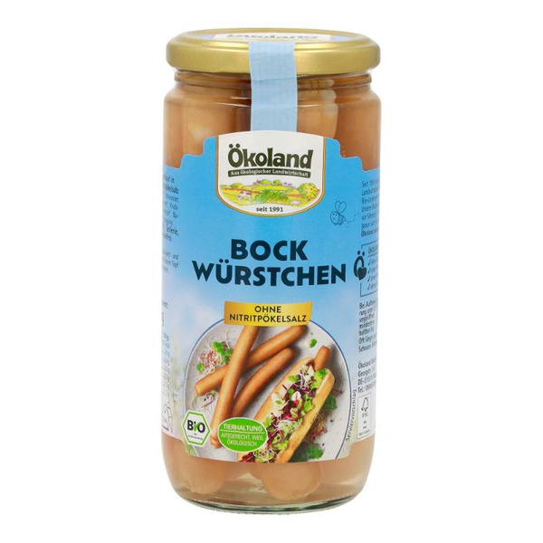 Produktfoto zu VPE Bockwürstchen (6 Stück) 12x180g Ökoland