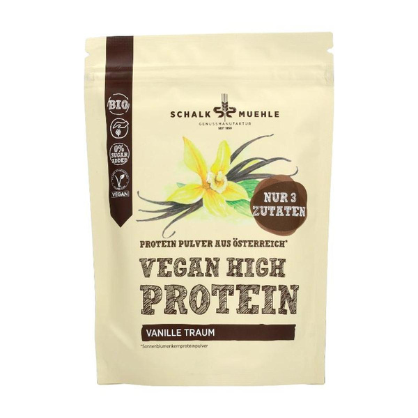 Produktfoto zu Veganes High Protein Pulver Vanille 250g Schalk Mühle