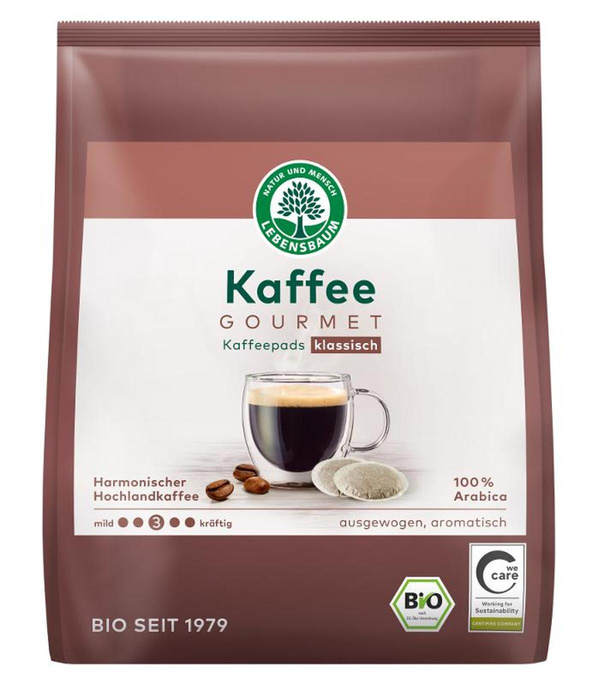 Produktfoto zu VPE Pads Gourmet Caffè Crema klassisch 5x126g à 18 ST. LEBENSBAUM