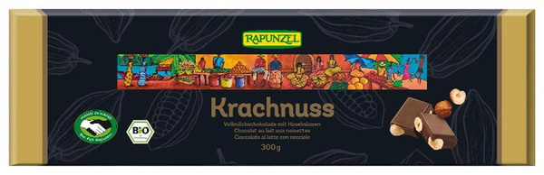 Produktfoto zu Krachnuss Vollmilch Schokolade Haselnuss 300g Rapunzel