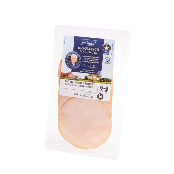 Produktfoto zu Hähnchenbrust geräuchert 80g bioladen