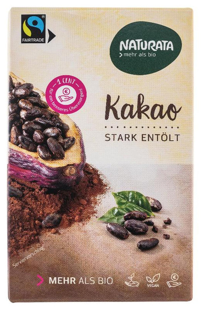 Produktfoto zu VPE Kakao stark entölt 10x125g Naturata