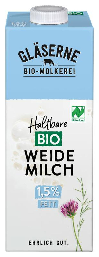 Produktfoto zu VPE H-Weidemilch 1,5% 12x1l Gläserne Molkerei