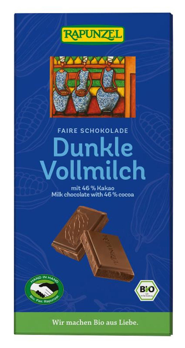Produktfoto zu Dunkle Vollmilch Schokolade 46% Rapunzel