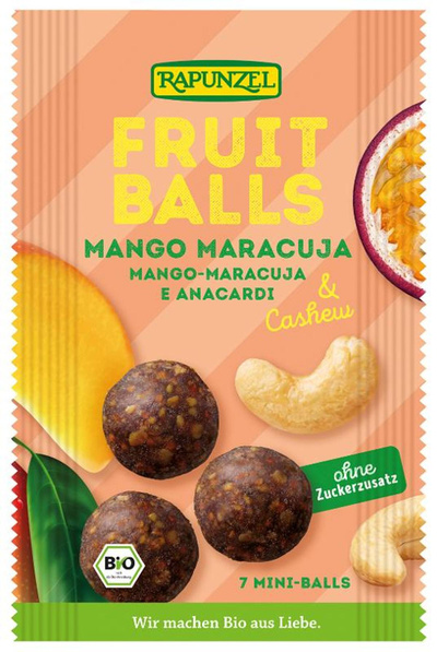 Produktfoto zu Fruit Balls Mango Maracuja & Cashew 49g Rapunzel