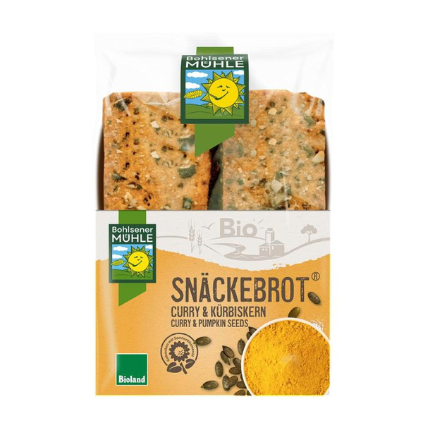 Produktfoto zu VPE Curry & Kürbiskern Snäckebrot 8x200g Bohlsener Mühle