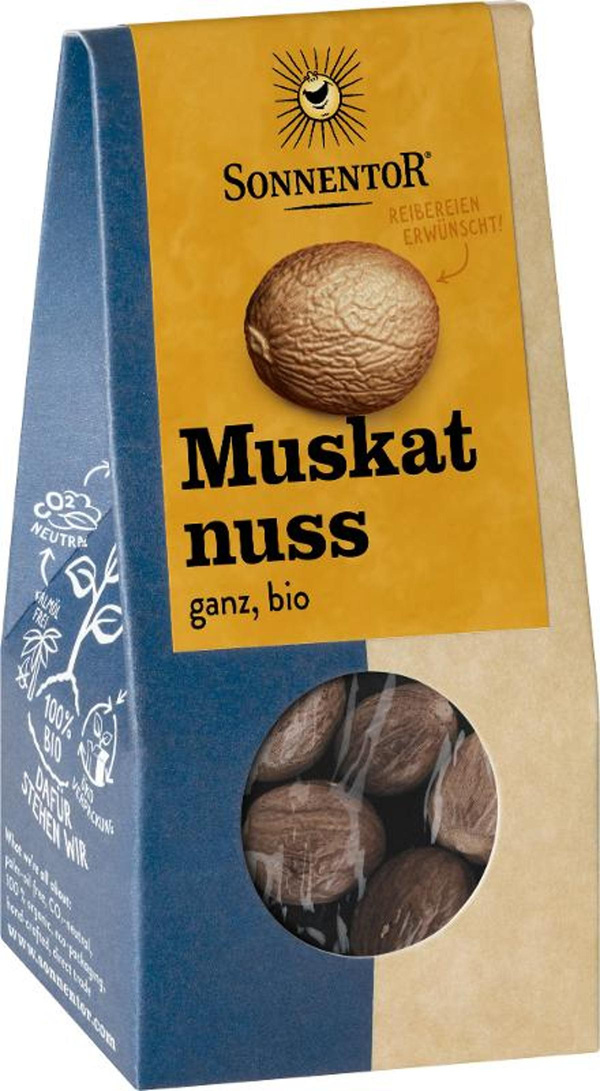 Produktfoto zu Muskatnüsse ganz 25g Sonnentor
