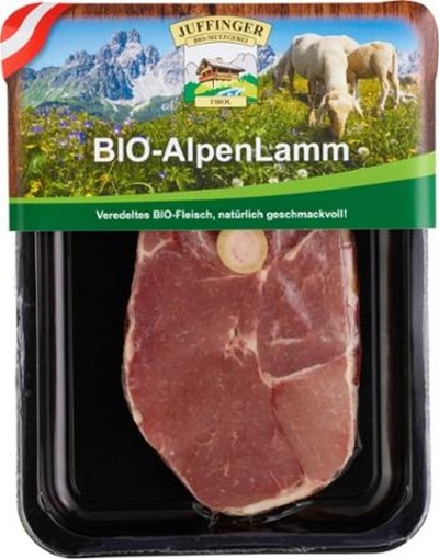 Produktfoto zu Alpenlamm Keulensteak 200g Juffinger Bio-Metzgerei