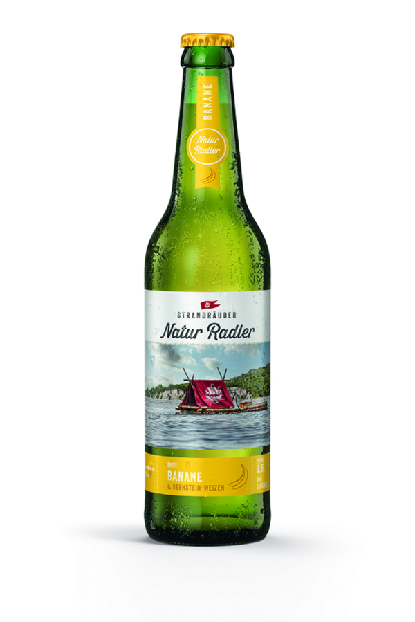 Produktfoto zu Strandräuber Naturradler Banane & Bernsteinweizen 0,5l Störtebeker