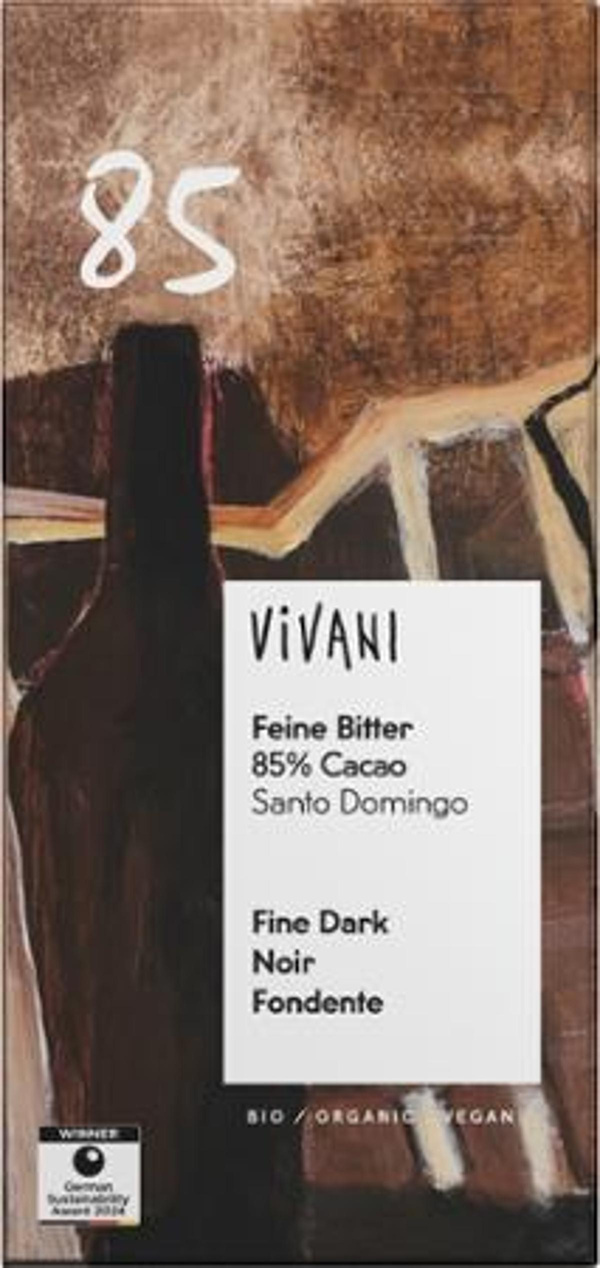 Produktfoto zu Schokolade Feine Bitter 85% 80g Vivani