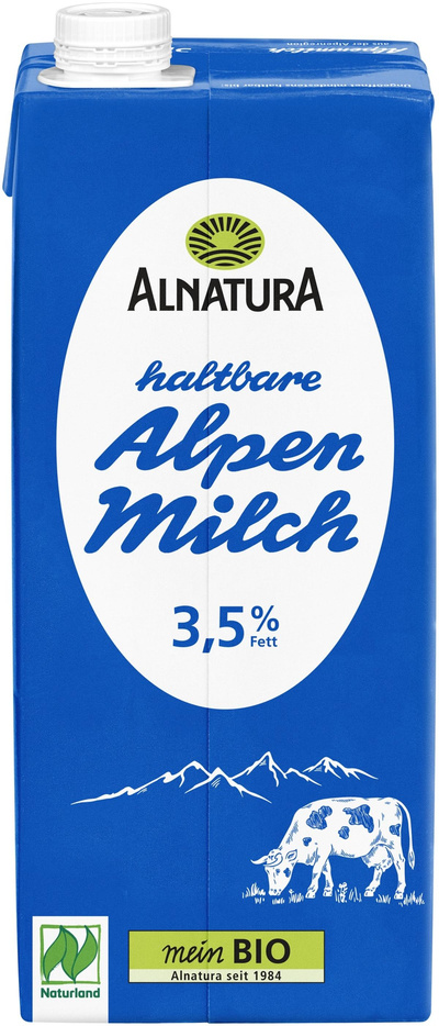 Produktfoto zu Haltbare Alpenmilch 3,5% 1 l Alnatura