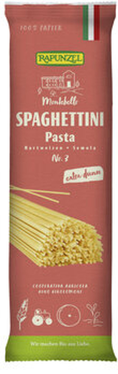 Produktfoto zu Spaghettini Semola, no.3 500g Rapunzel