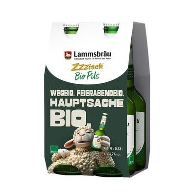 Produktfoto zu Lammsbräu Pilz Zzzisch 4er Pack 0,33l Neumarktter Lammsbräu