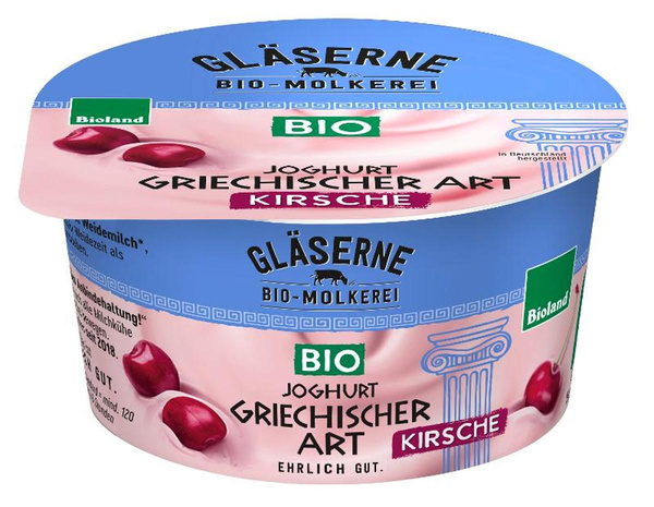 Produktfoto zu VPE Joghurt griechische Art Kirsche 6x150g Gläserne Molkerei
