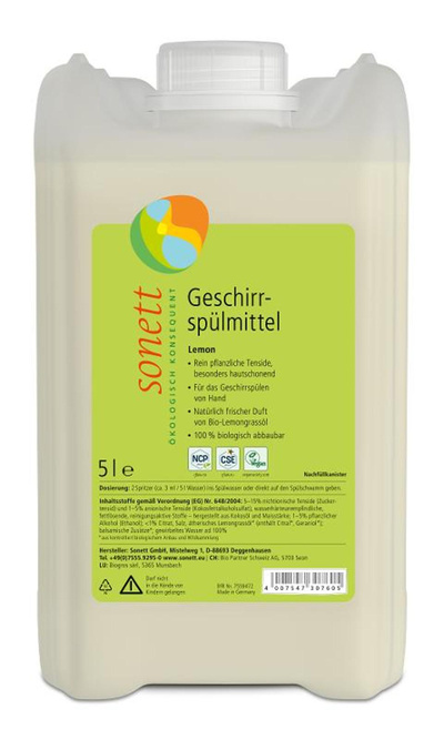 Produktfoto zu Geschirrspülmittel Lemon 5 Liter Sonett