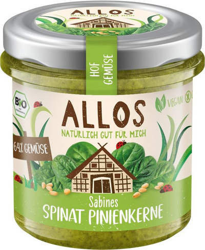 Produktfoto zu Hofgemüse Spinat Pinienkerne 135g Allos