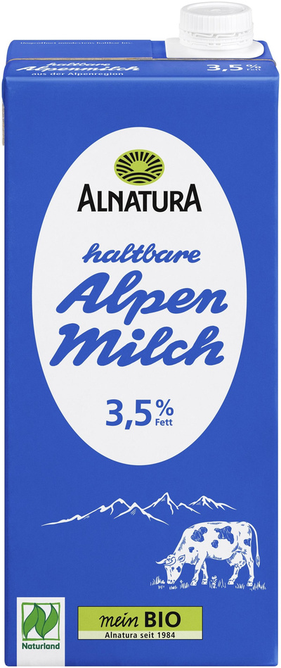 Produktfoto zu Haltbare Alpenmilch 3,5% 1 l Alnatura