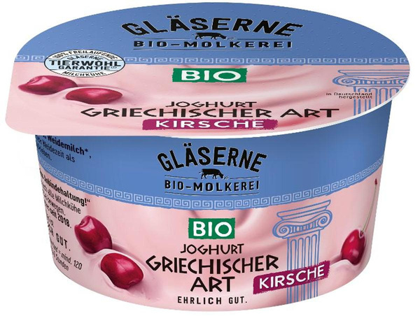 Produktfoto zu VPE Joghurt griechische Art Kirsche 6x150g Gläserne Molkerei