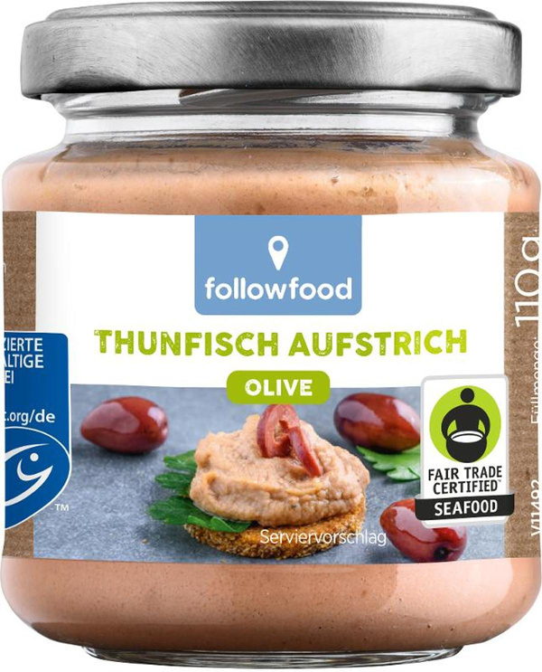 Produktfoto zu Thunfisch Creme Olive 110g Followfood