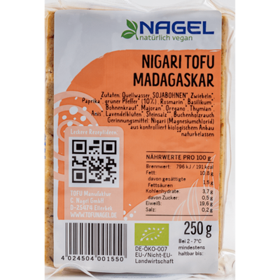 Produktfoto zu Nigari Tofu Madagaskar 250g Nagel Tofu