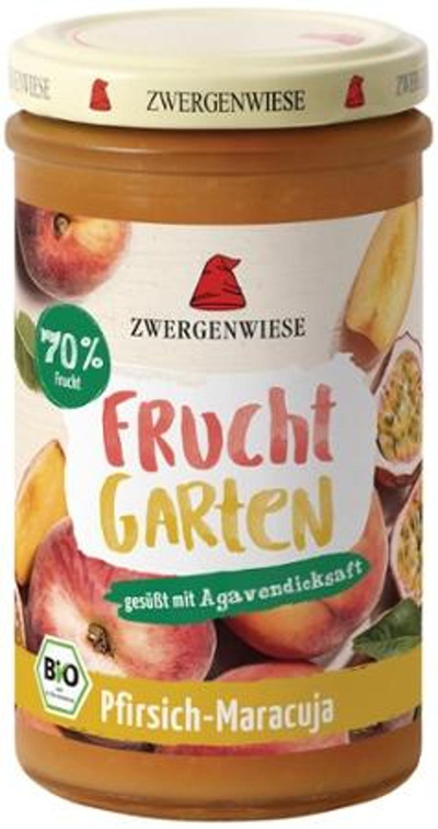 Produktfoto zu Fruchtgarten Fruchtaufstrich 70%  Pfirsich Maracuja 225g Zwergenwiese