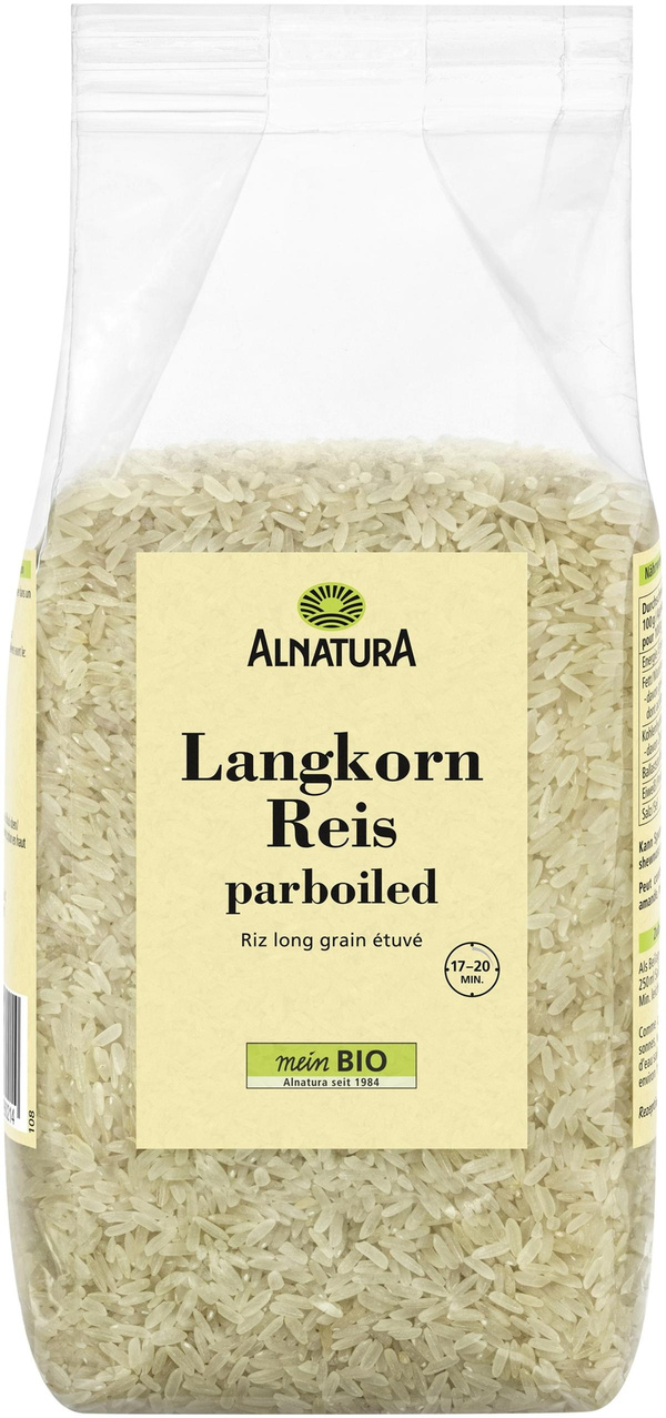 Produktfoto zu Langkorn Reis parboiled 1kg Alnatura