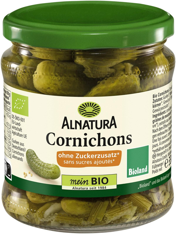 Produktfoto zu Cornichons ungesüßt 330g Alnatura