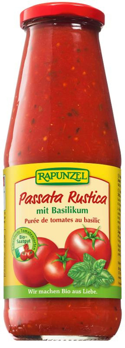 Produktfoto zu Passata Rustica mit Basilikum 680g Rapunzel