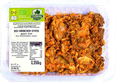 Produktfoto zu Hähnchengyros 300g Freiländer Bio Geflügel