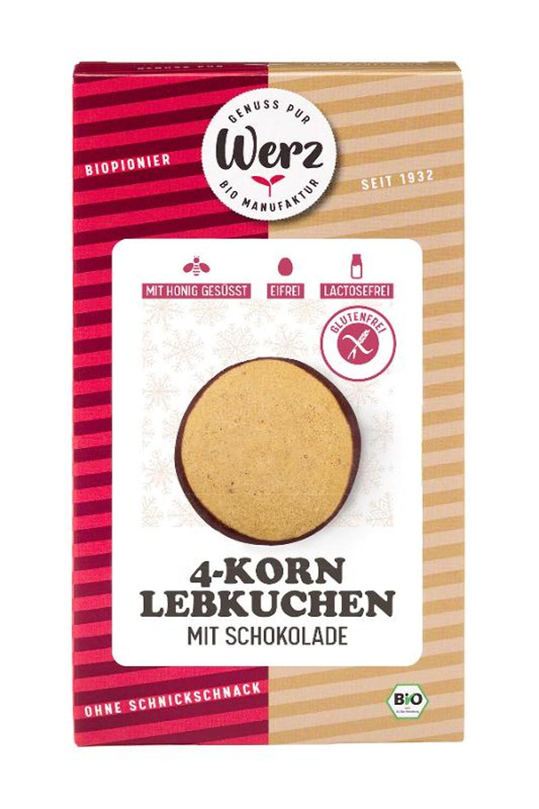 Produktfoto zu 4 Korn Lebkuchen glutenfrei 100g WERZ