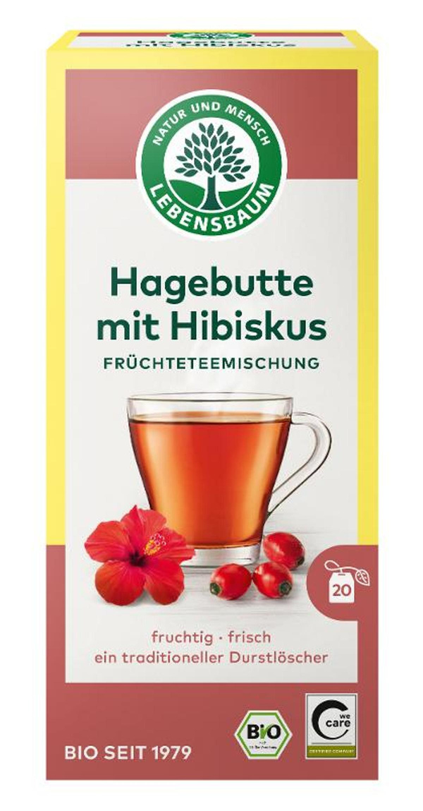 Produktfoto zu Hagebutte mit Hibiskus Tee 20 TB Lebensbaum