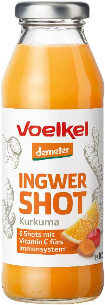 Produktfoto zu VPE Shot Ingwer & Kurkuma 6x0,28 l Voelkel