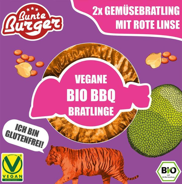 Produktfoto zu Bratling BBQ Style vegan 160g Bunte Burger