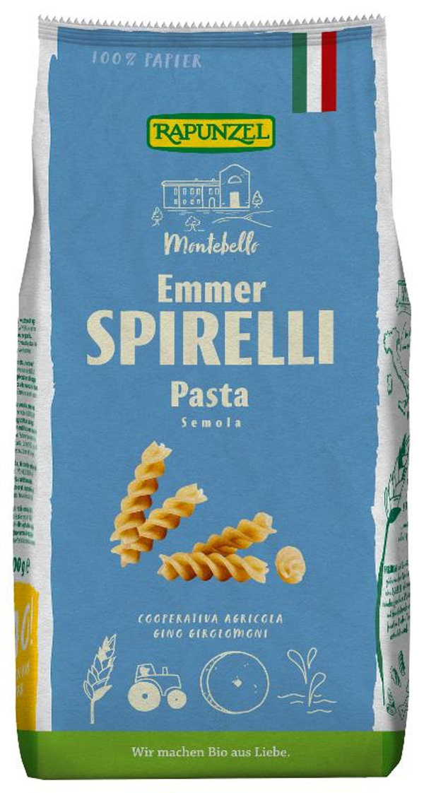 Produktfoto zu Emmer Spirelli semola 500g Rapunzel