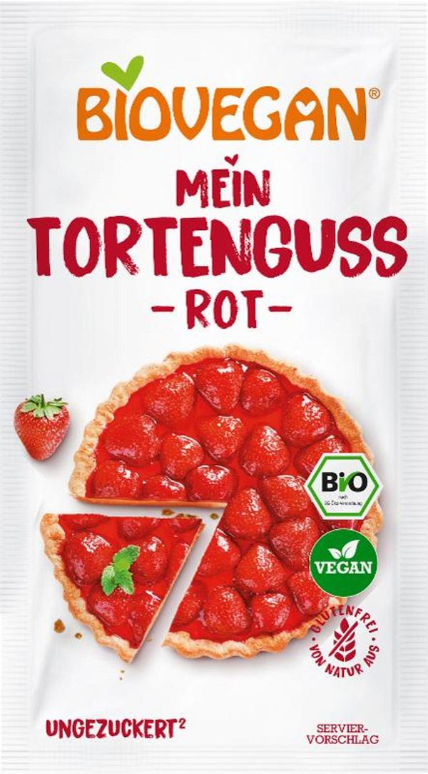 Produktfoto zu Tortenguss rot ungezuckert 14g Biovegan
