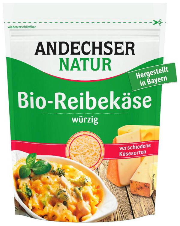 Produktfoto zu VPE Reibekäse 10x150g Andechser Natur