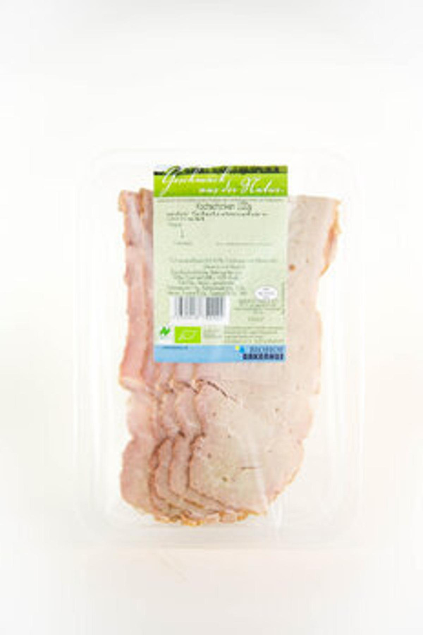 Produktfoto zu Kochschinken Hauchschnitt 80g Biohof Bakenhus
