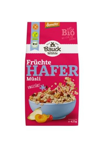 Produktfoto zu VPE Früchte Müsli Hafer ungesüßt 6x450g Bauck Mühle