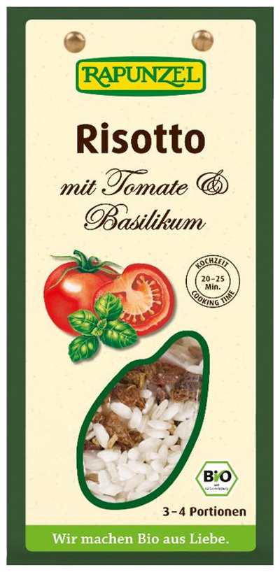 Produktfoto zu Risotto mit Tomaten und Basilikum 250g Rapunzel