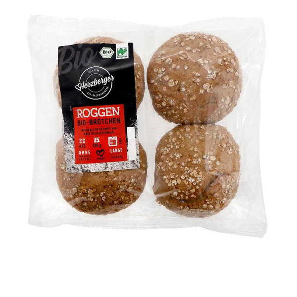 Produktfoto zu Roggenbrötchen 4 Stück (320g) Herzberger