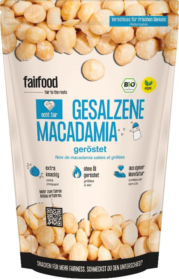 Produktfoto zu Macadamia geröstet & gesalzen 125g Fairfood