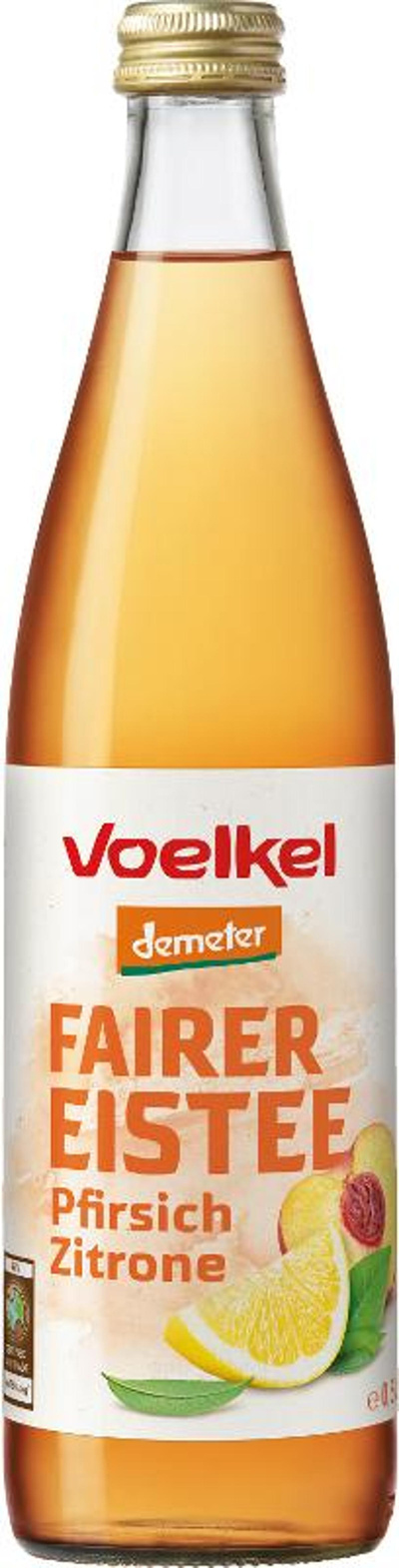 Produktfoto zu VPE Eistee Pfirsich Zitrone 10x0,5l Voelkel