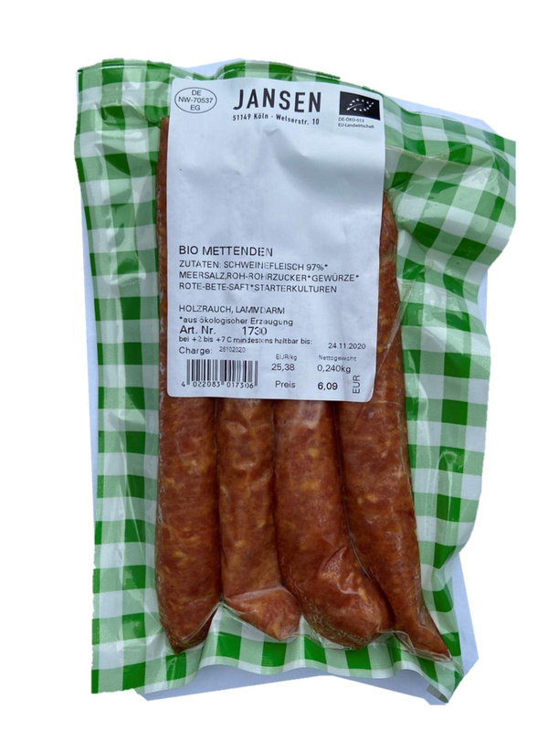 Produktfoto zu Mettenden vom Schwein 4x60 g Jansen