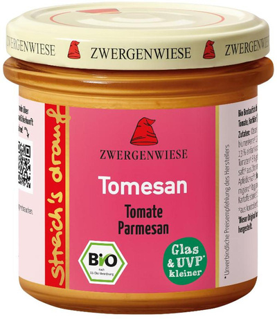 Produktfoto zu Brotaufstrich streich's drauf "Tomesan" 135g  Zwergenwiese