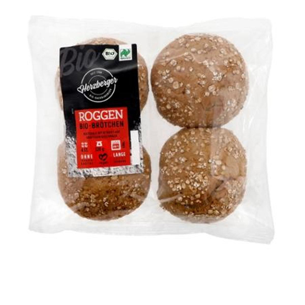 Produktfoto zu Roggenbrötchen 4 Stück (320g) Herzberger