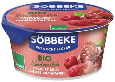 Produktfoto zu VPE Joghurt Pur Bio Himbeere - Granatapfel 3,8% 6x150g Söbbeke